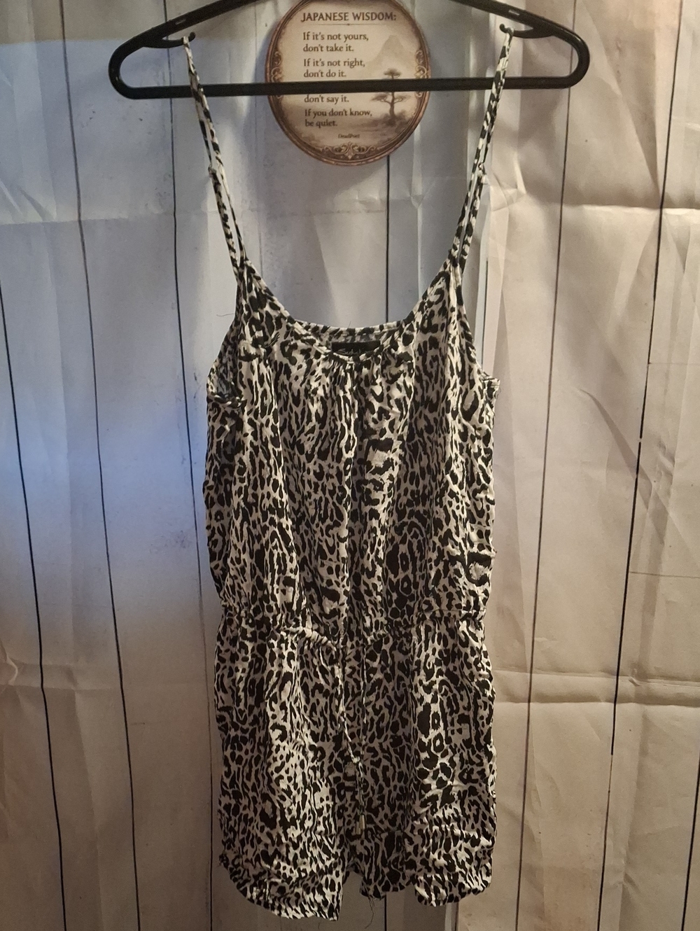 Leopard Print Women's Romper Shorts - Black & White